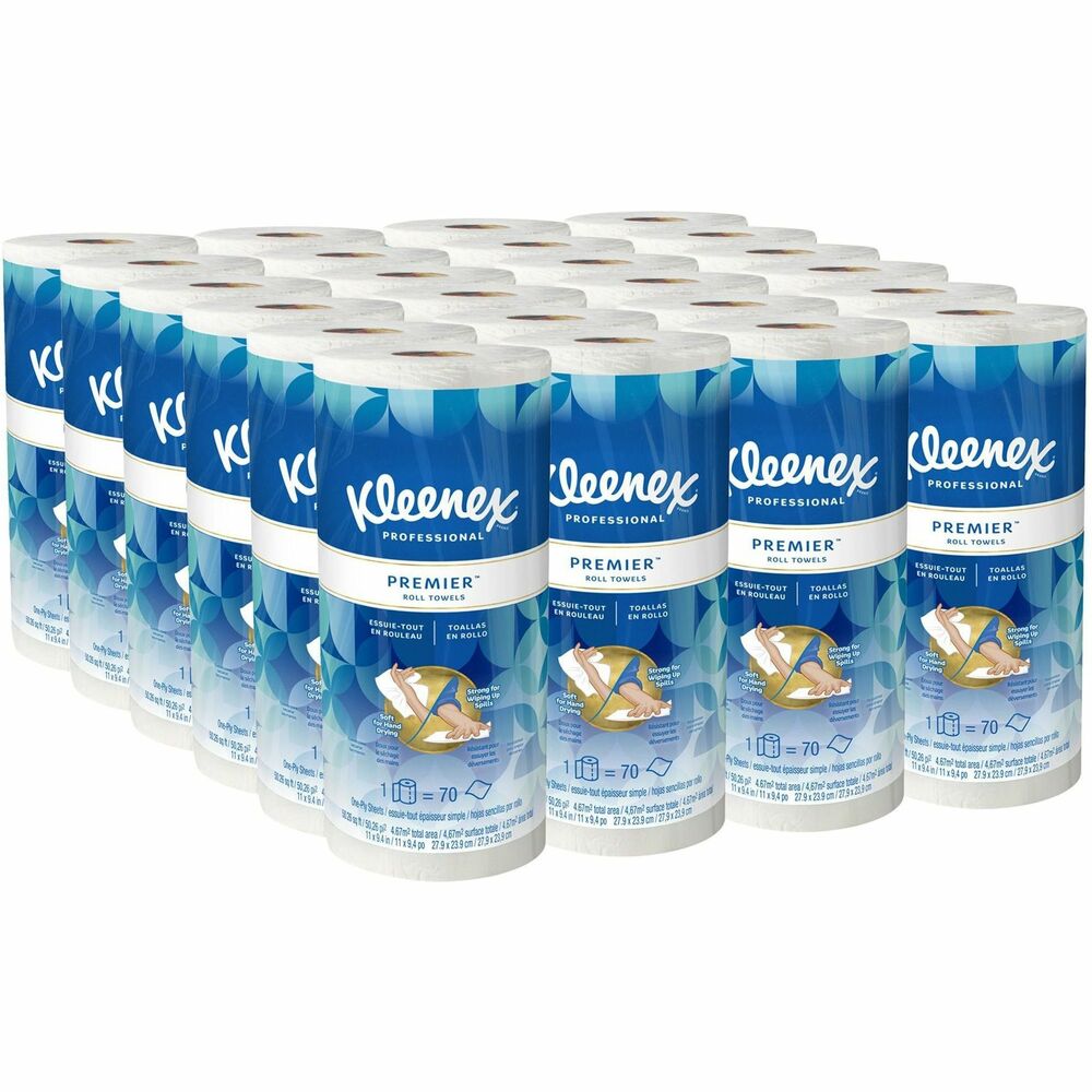Image of Kimberly-Clark Professional Roll Towels, 10-2/5"x11", 70 Sh/RL, 24 RL/CT, White