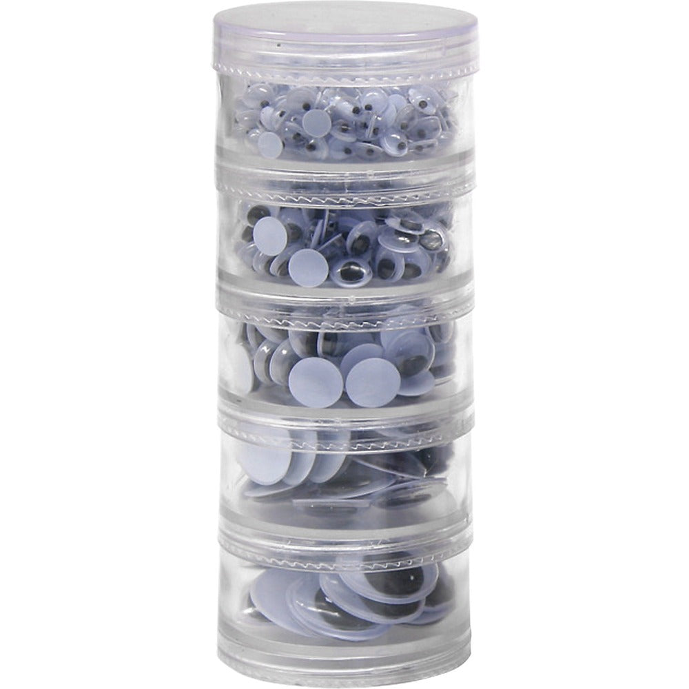 Image of Chenille Kraft Company Wiggle Eyes Jar, 560/ST, Assorted Sized