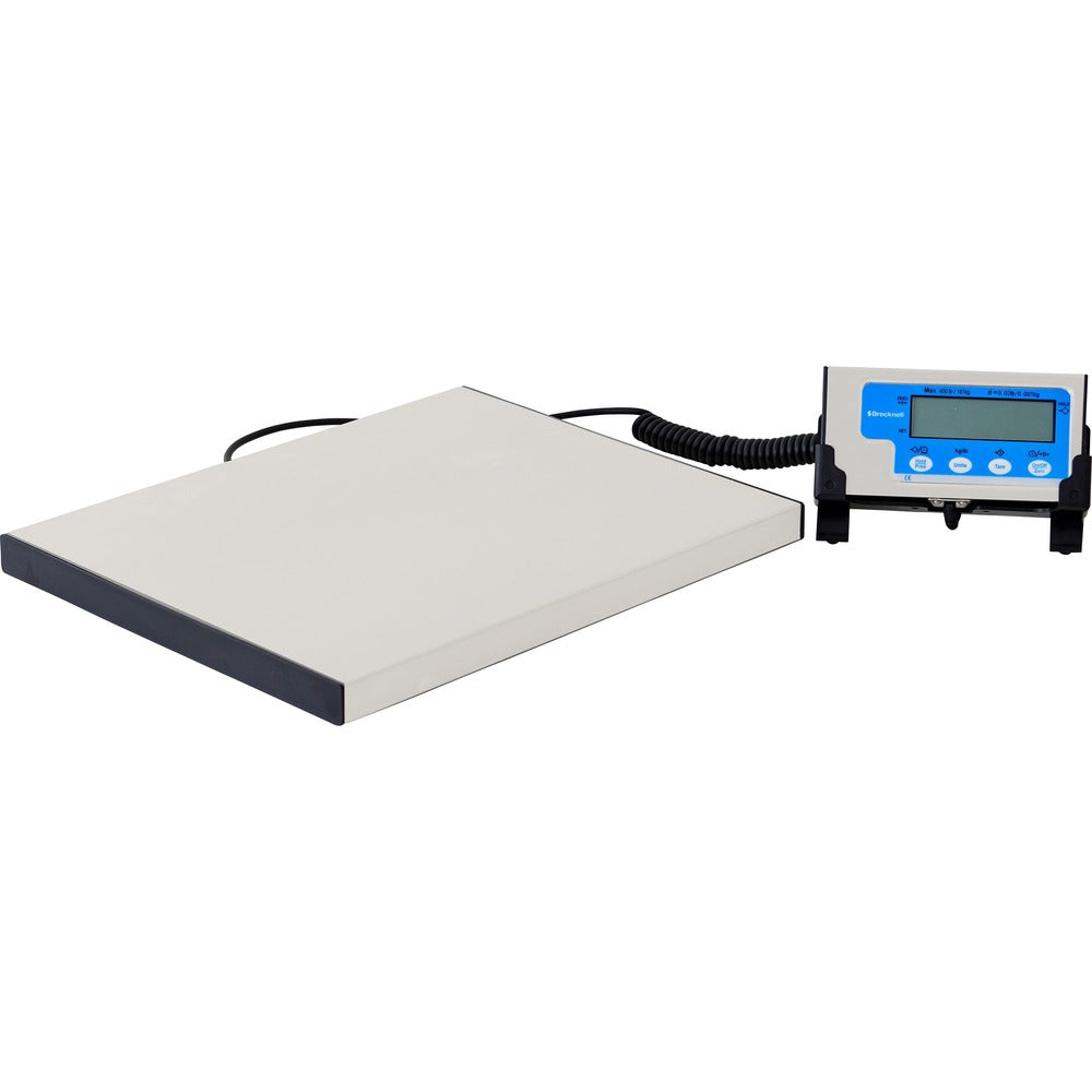 Image of Brecknell Portable Shipping Scale, LCD Display, 400lb, 15"x12", White