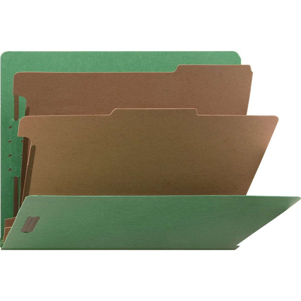 Image of Nature Saver Classification Folders, End Tab, Ltr, 2-Div, 10/BX, Green