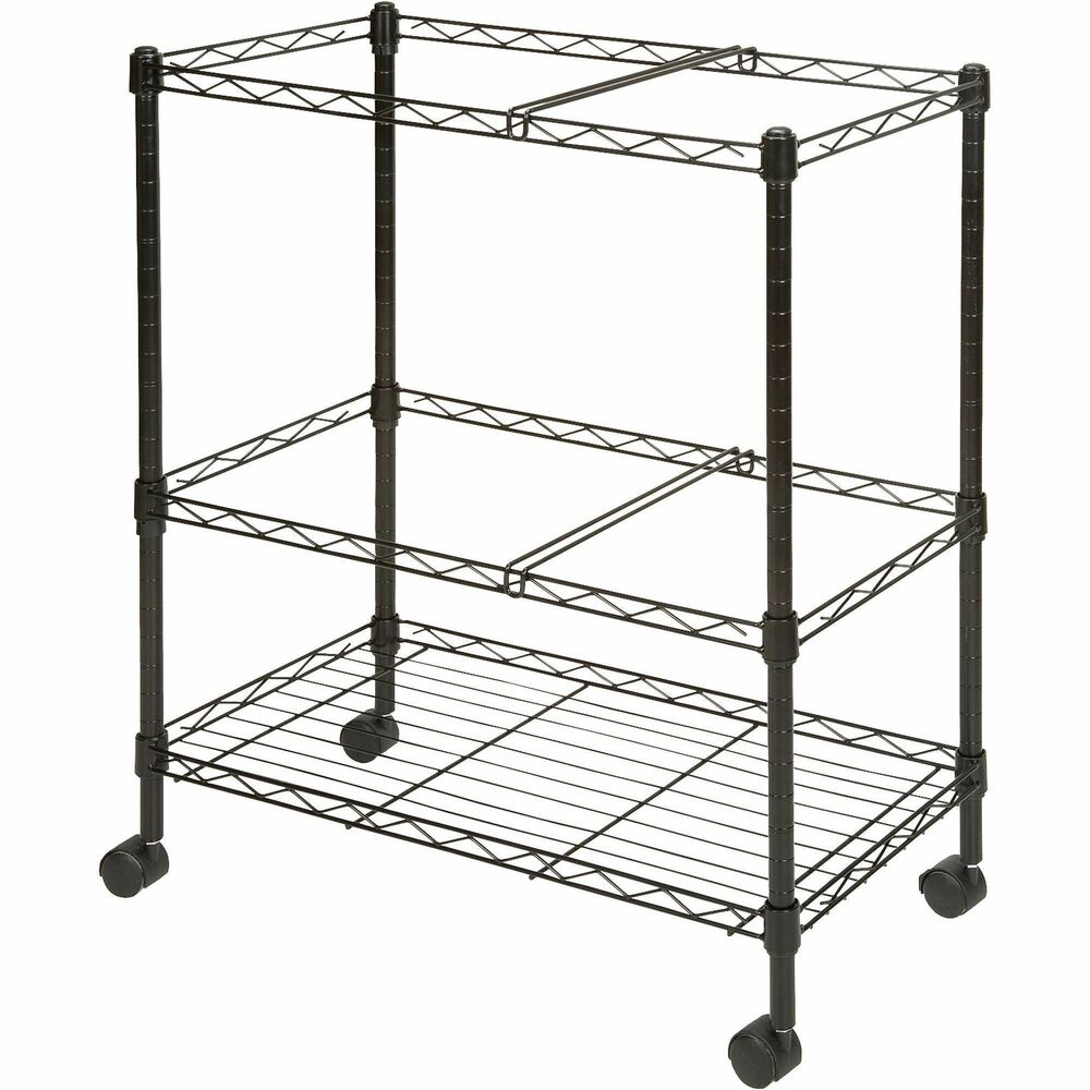 Image of Lorell Mobile Filing Cart, 2-Tier, Ltr/Lgl, 26"x12-1/2"x30", Black