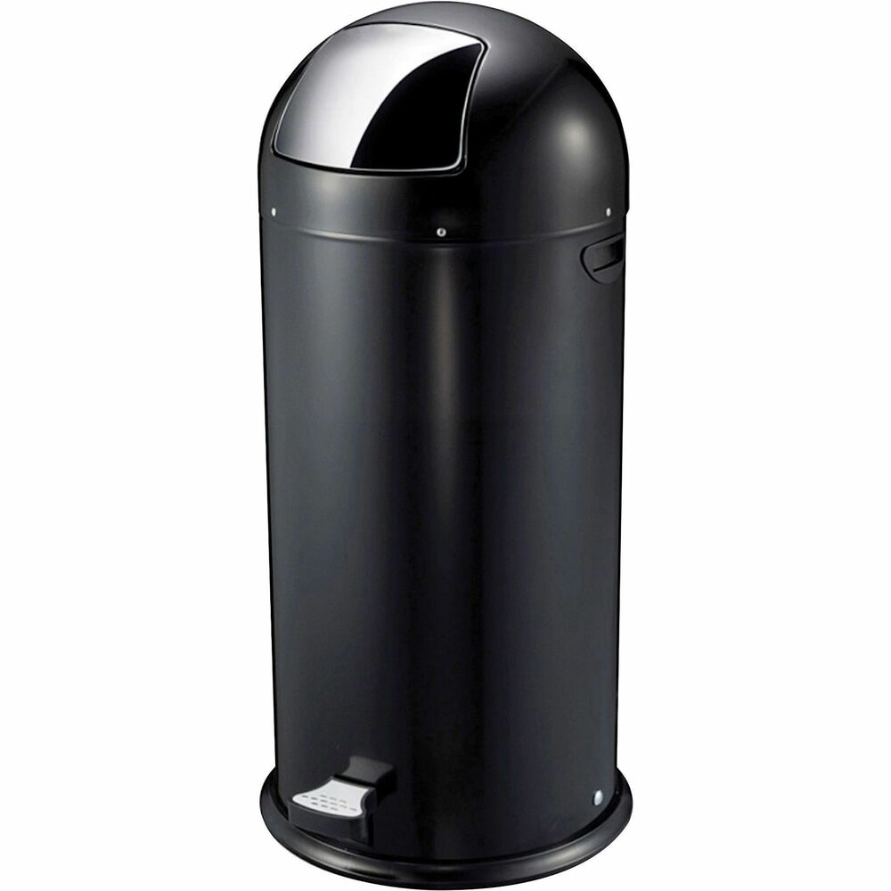 Image of Genuine Joe Trash Receptacle,Foot Pedal,13.5 Gal,17-1/2"Diax37-2/5",BK