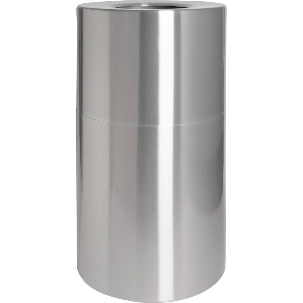 Image of Genuine Joe Waste Receptacle,Weather-resistant,35 Gal,18"x34",Aluminum