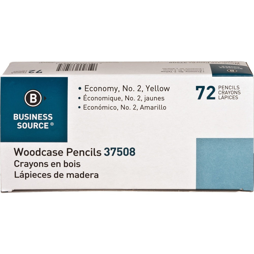 Image of Business Source Woodcase Pencils, No. 2, 72/BX, Yellow