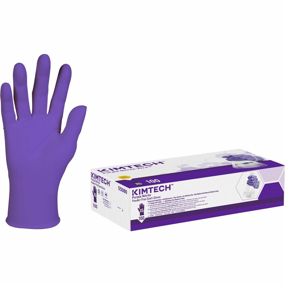 Image of Kimberly-Clark Professional Powder-Free Exam Gloves, Non-Latex, X-Small, 100/BX, Purple