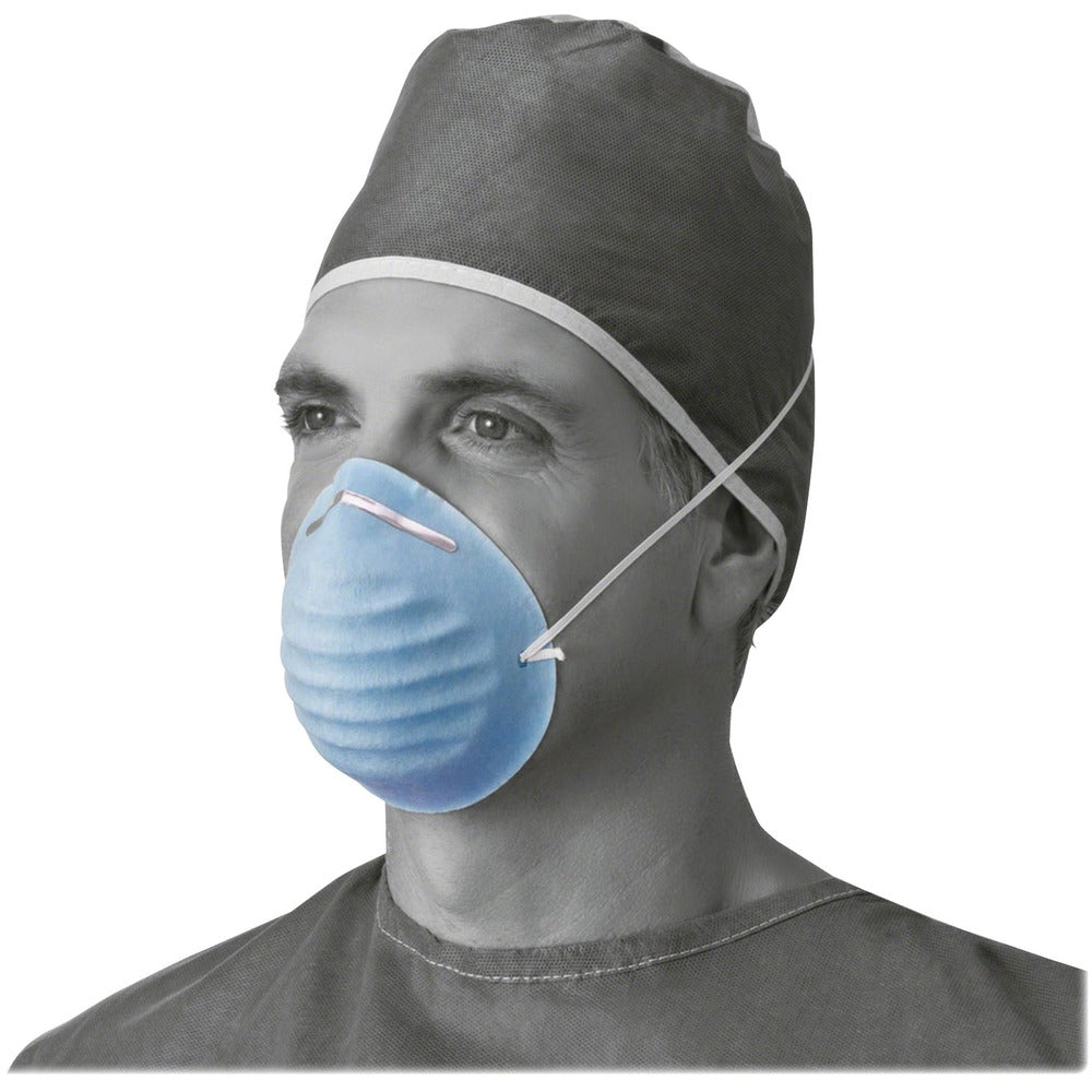 Image of Medline Surgical Cone Style Face Mask, 50/BX, Blue