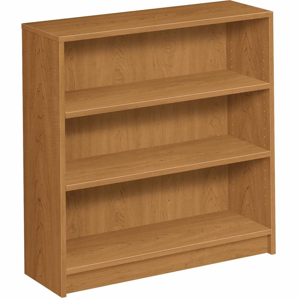 Image of The HON Company 3-Shelf Bookcase, 2 Adj., 36"x11-1/2"x36-1/8", Harvest