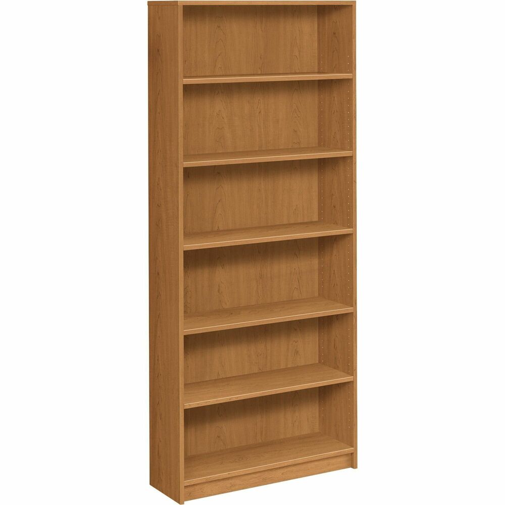 Image of The HON Company 6-Shelf Bookcase, 4 Adj., 36"x11-1/2"x84", Harvest