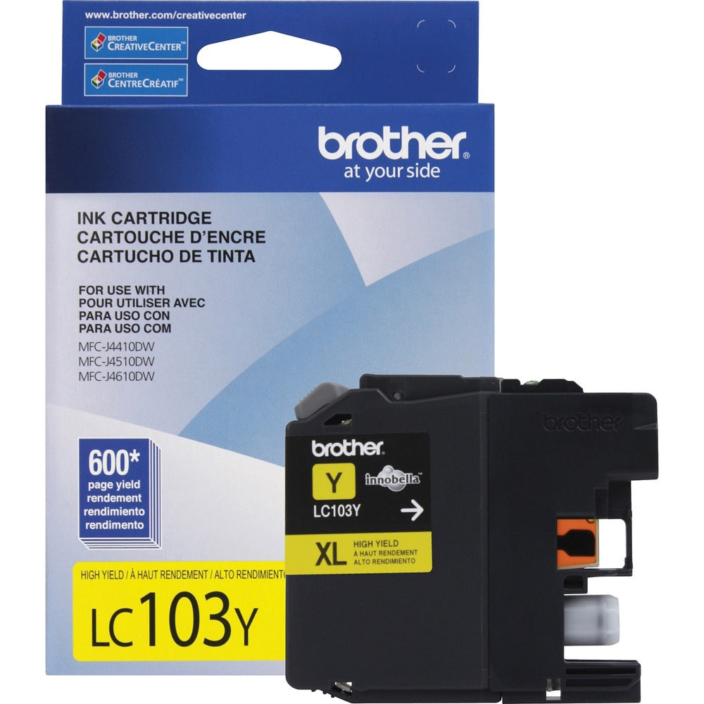 Image of Brother Ink Cartridge, 600 Page Yield, Yellow