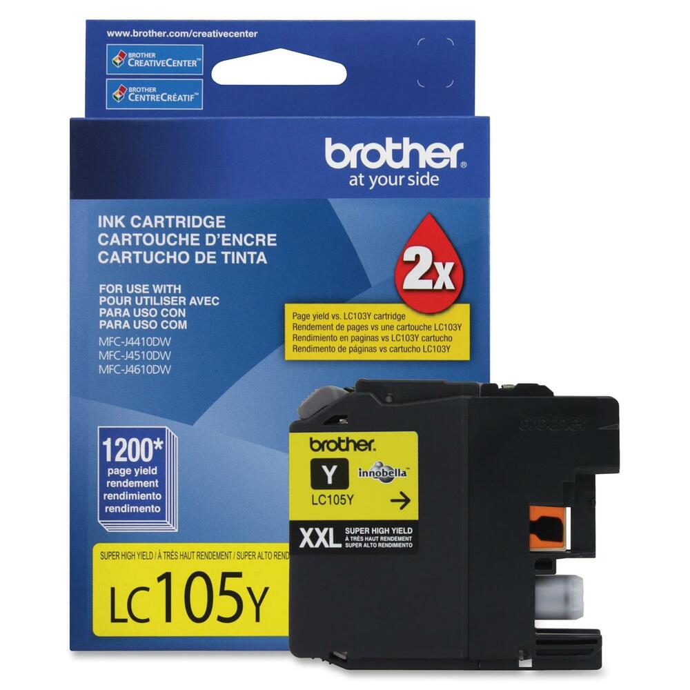 Image of Brother Ink Cartridge, 1200 Page Yield, Yellow