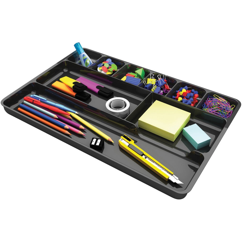Image of Deflecto Drawer Organizer, 14"x9"x1-1/8", Black