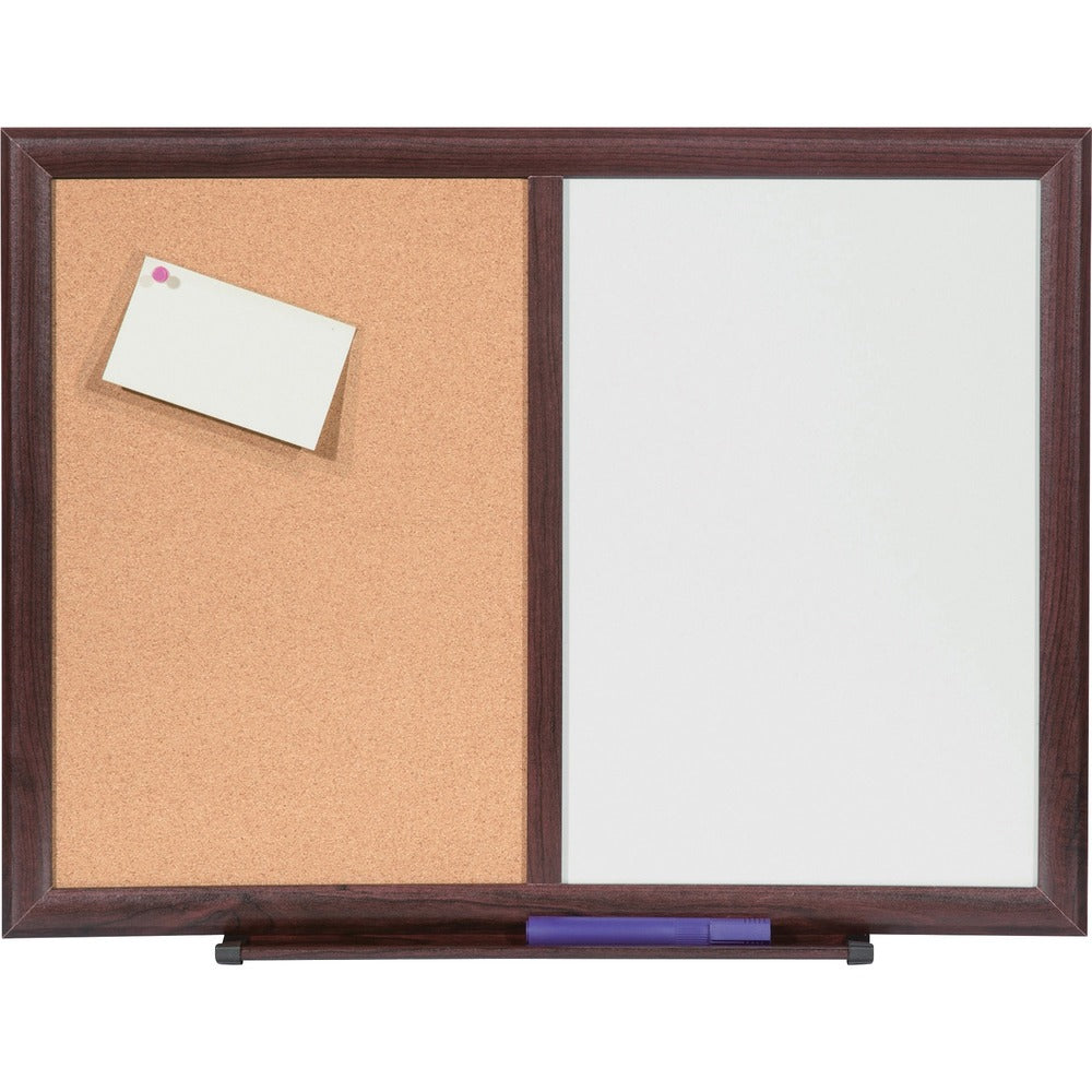 Image of Lorell Dryerase/Bulletin Board Combo, 36"x48", Mahogany