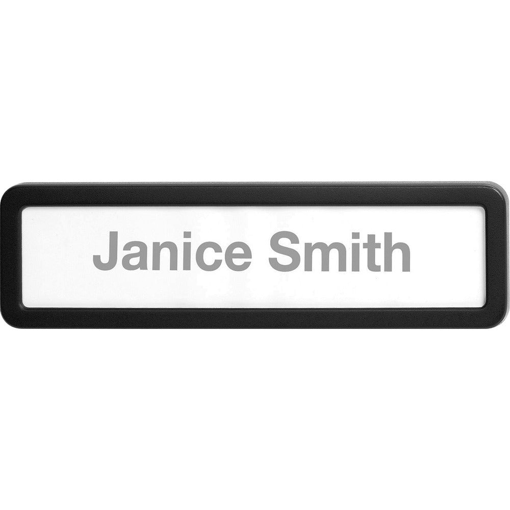 Image of Lorell Plastic Cubicle Nameplate, Plastic, Black