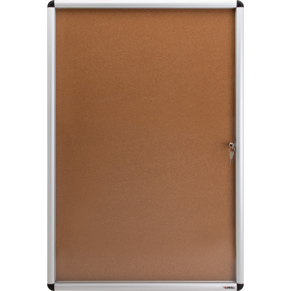 Image of Lorell Enclosed Bulletin Board, Cork,24"x36",Natural/ AM Frame