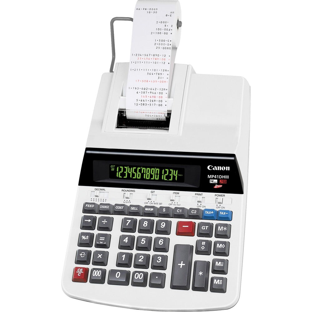Image of Canon Printing Calculator, 14-Digit, 9"x14"x3-1/4", Gray