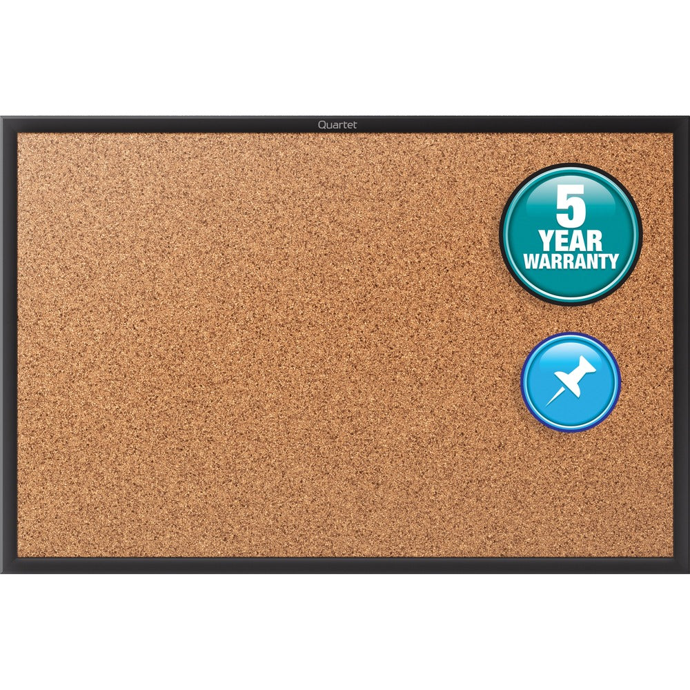Image of Quartet Cork Bulletin Board, 8'x4', Aluminum Frame/Black