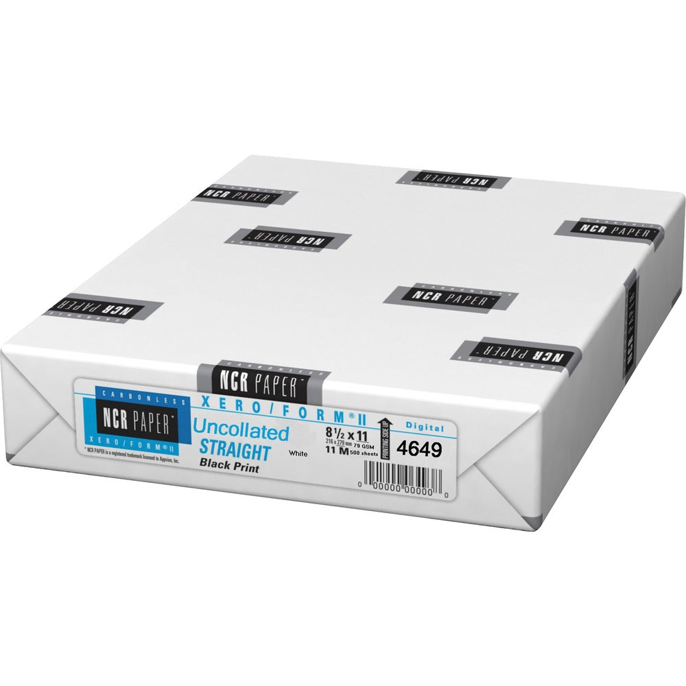 Image of NCR Paper Carbonless Paper,Uncollated,Single,500/PK,8-1/2"x11",White