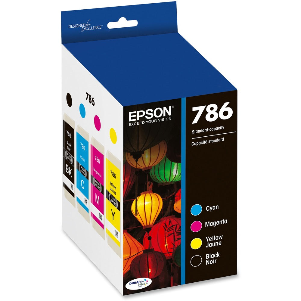 Image of Epson Ink Cartridge, 786, 4/PK, BK/CYN/MA/YW