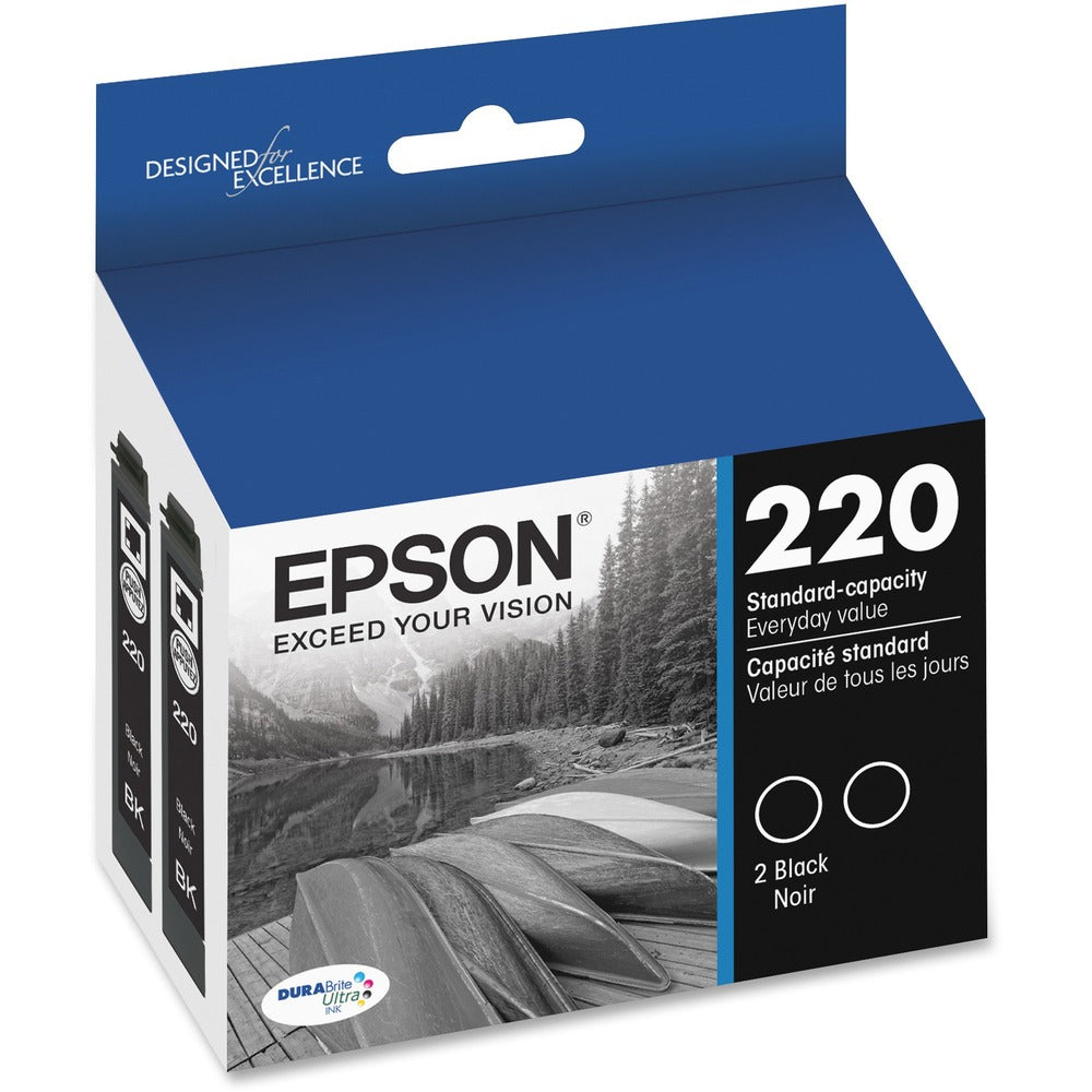 Image of Epson Ink Cartridge, f/XP320/WF2650, 175 Pg Yd Each, 2/PK, Black