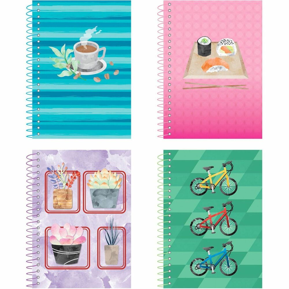 Image of Roaring Spring Paper Products Notepad,1-Subject,Wirebound, 5-1/2"x7", 4/PK,AST