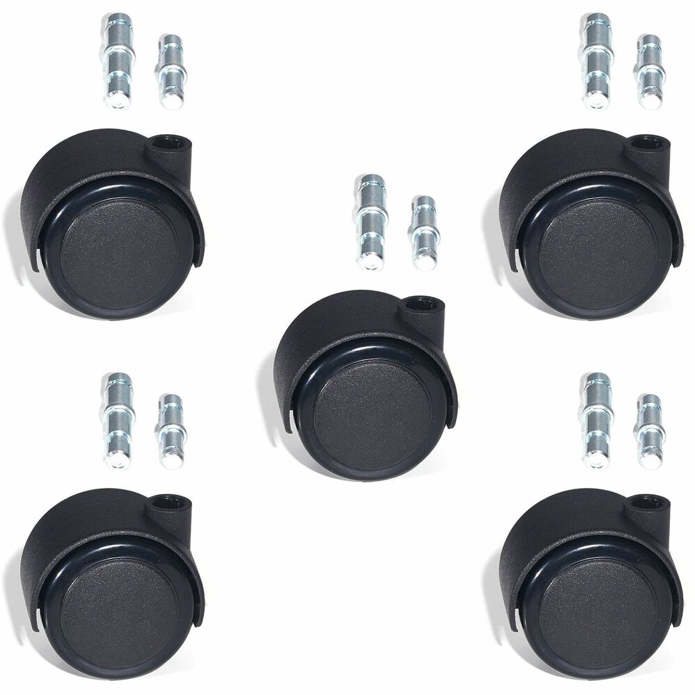 Image of Lorell Soft Wheel Casters Set, Dual, Hood, 5/ST, Black