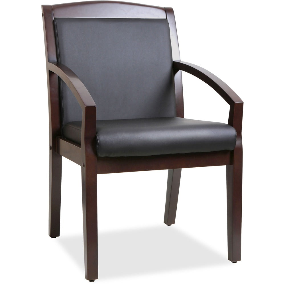 Image of Lorell Guest Chair, Wood, 23-1/4"x24-3/8"x35.88", Black/Espresso