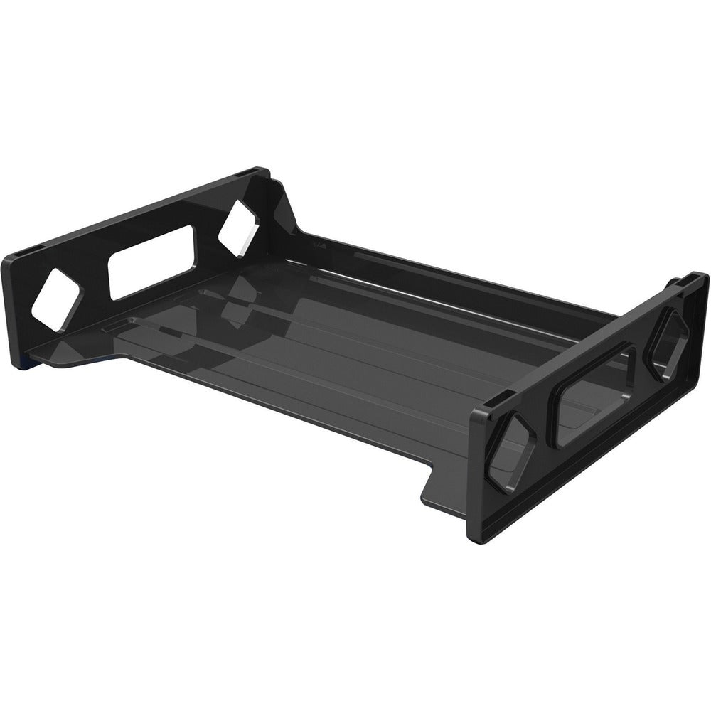Image of Deflecto Single Shelf Stacking Legal Tray, Side Load, Black
