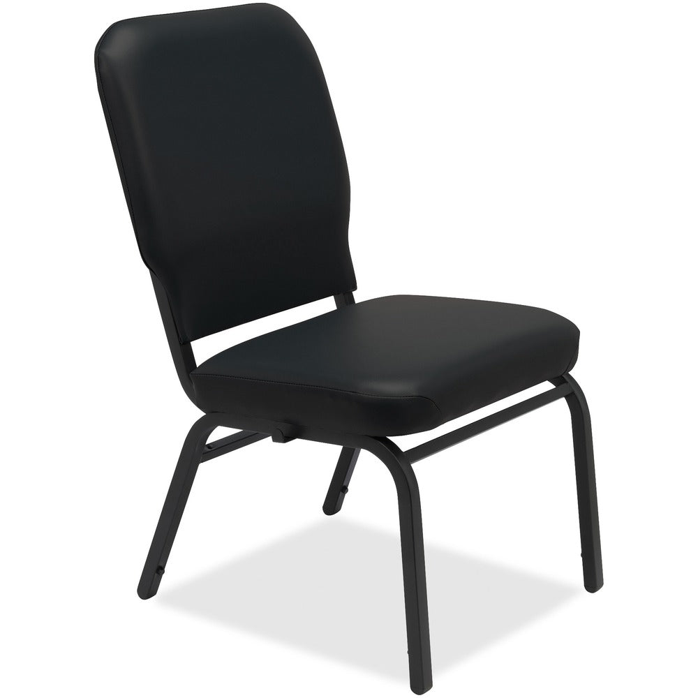 Image of Lorell Oversize Stack Chair, 500lb Cap, 21"x25"x35-1/2", 2/CT, BK