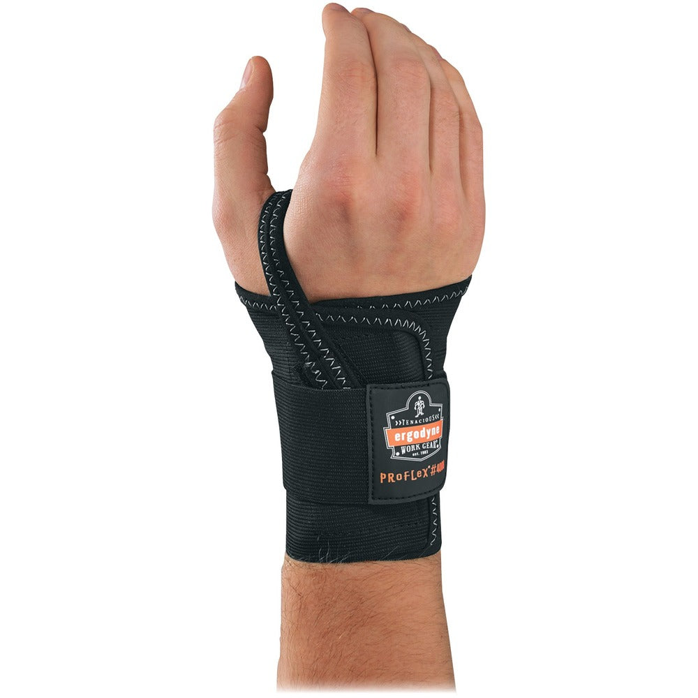 Image of Ergodyne Wrist Support, Single Strap, Right-handed, Large, Black