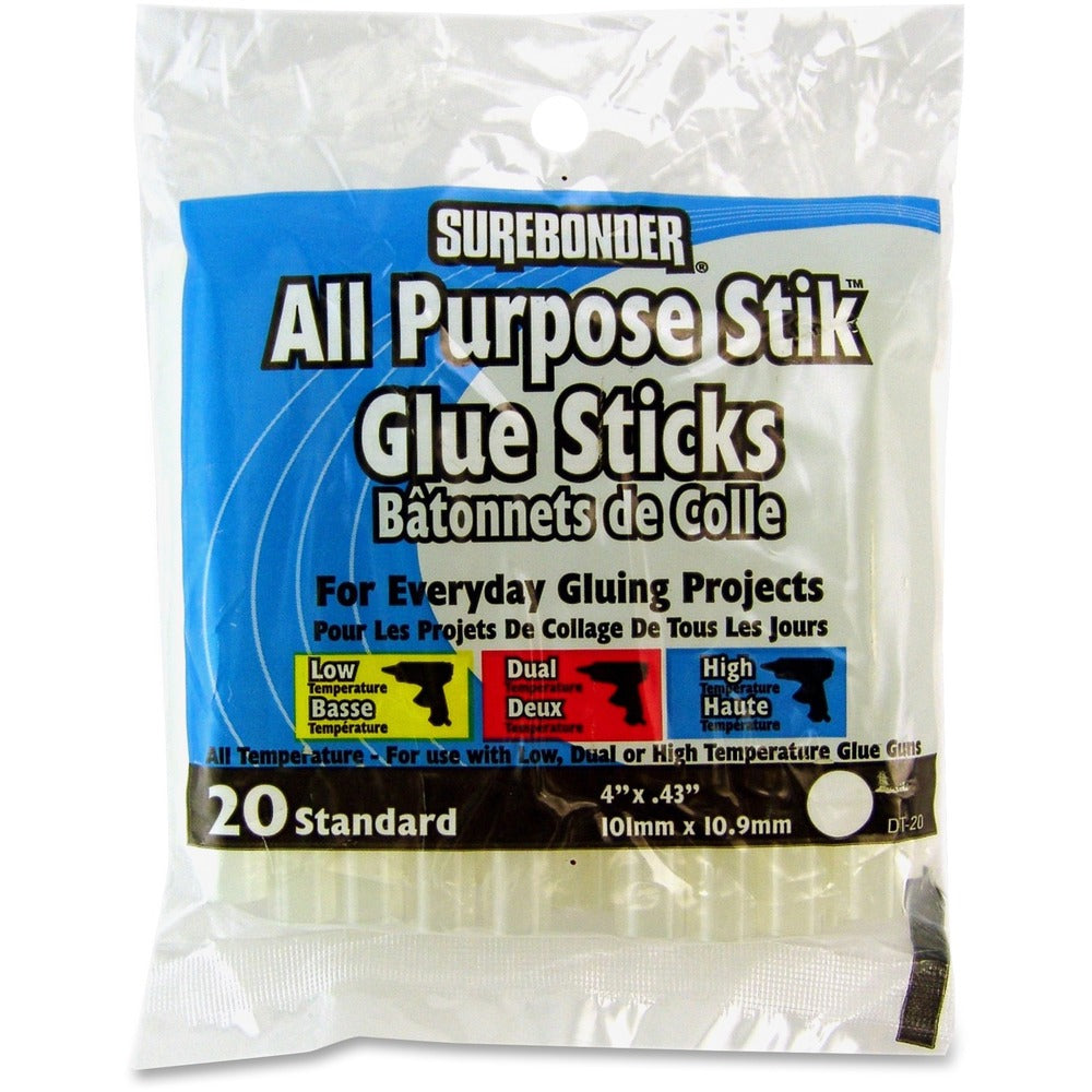 Image of FPC Corporation All Purpose Standard Glue Sticks, 4", 20/PK, Clear