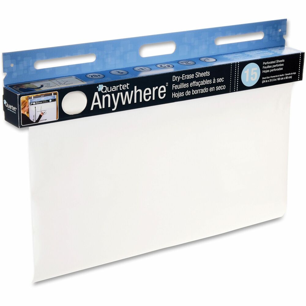 Image of Quartet Dry-Erase Sheets, Tear Off Shts, 40ft RL, 15 SHT/RL, White