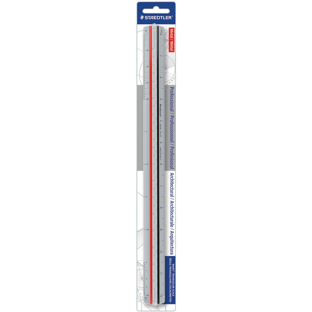 Image of Staedtler Architects Triangular Scale, Mars, ALM, 12", Silver