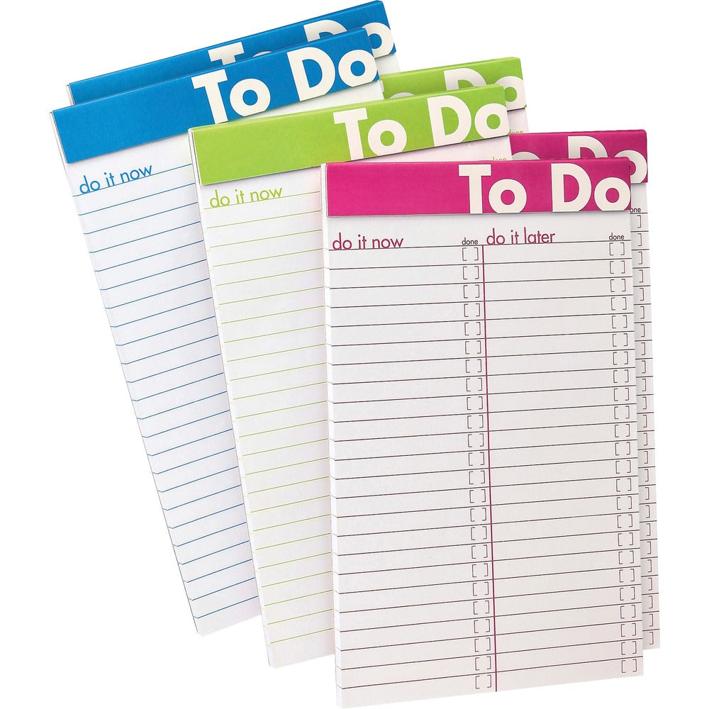 Image of Tops To Do List Notepad, 5"x8", 50Shts, Color Rld, 6/PK, Ast