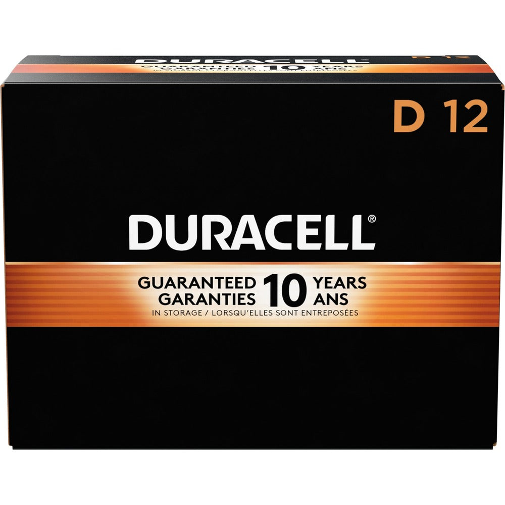 Image of Duracell U.S.A. Batteries, D, Coppertop, Alkaline, 12/BX, Black/Gold