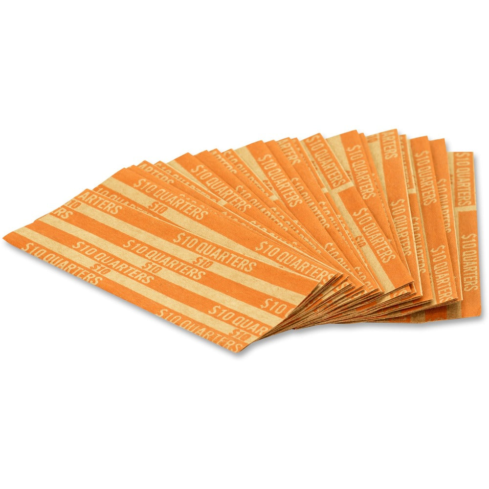 Image of PAP-R Products Flat Coin Wrappers, Quarters, 1000/BX, Kraft