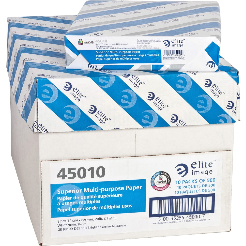 Image of Elite Image Multipurpose Paper,98 GE,20lb,8-1/2"x11",500/PK,400PK/PL,WE