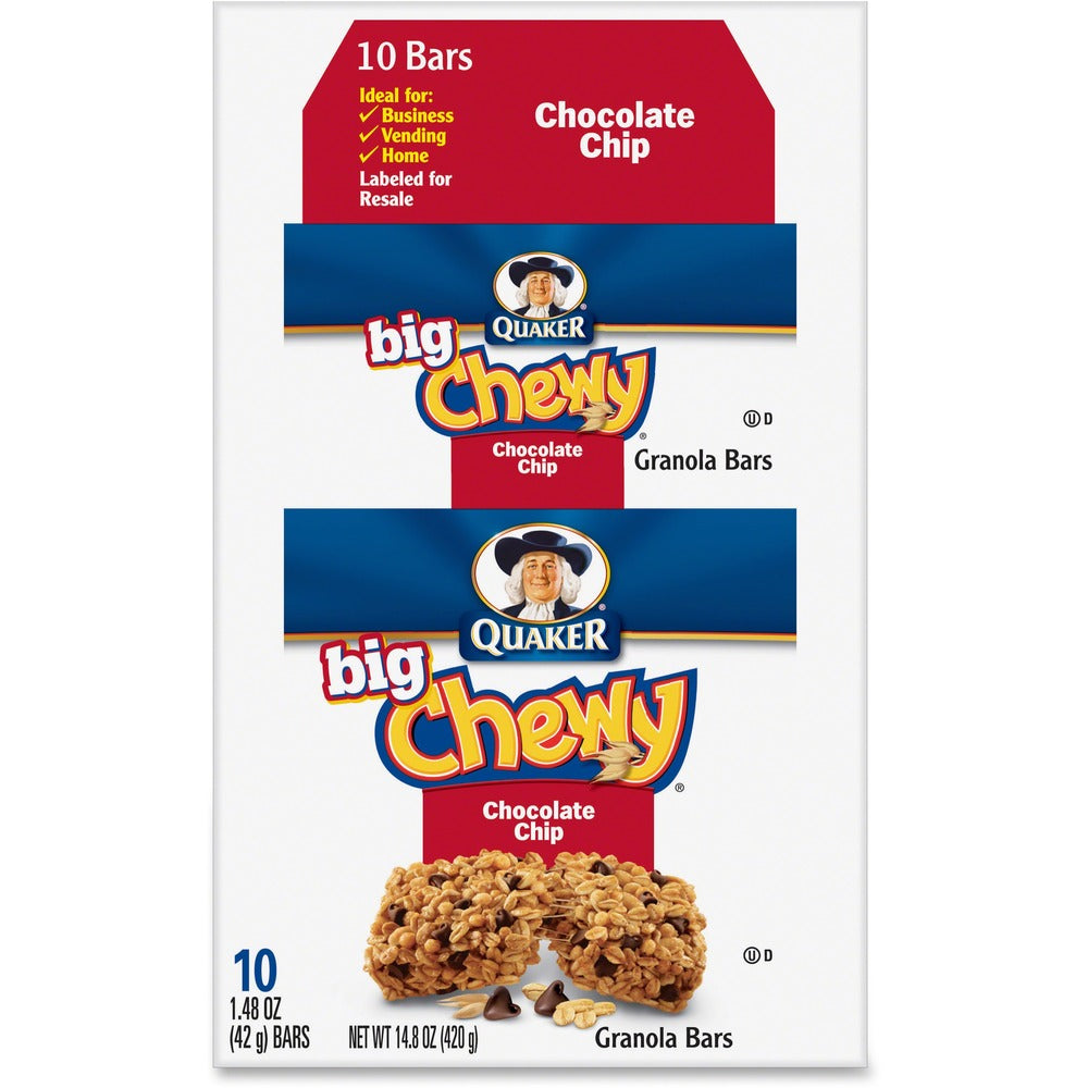 Image of Quaker Foods Chocolate Chip Chewy Granola Bar, 1.48oz., 10/BX, Multi