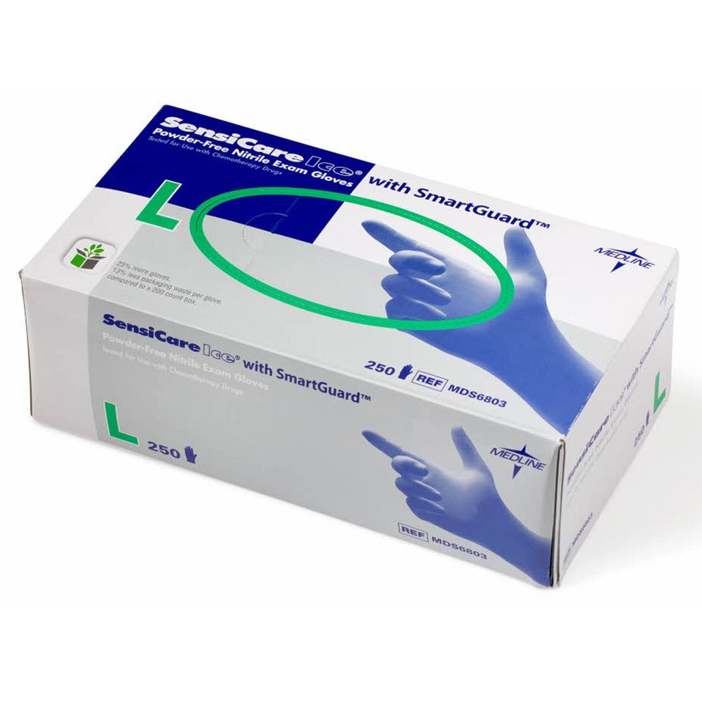 Image of Medline Exam Gloves, Powder-Free, Large, 250/BX, BE
