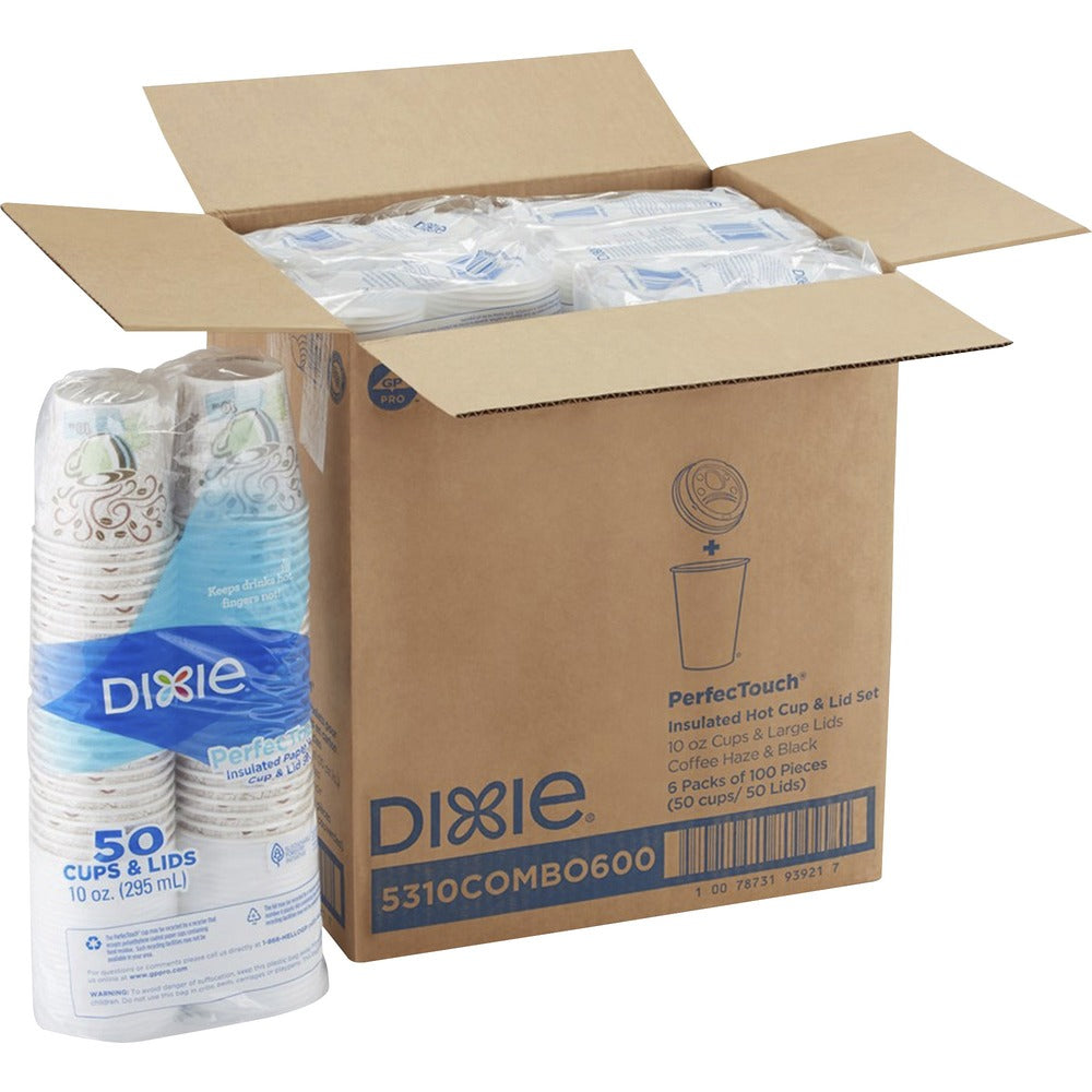 Image of Dixie Foods Cup/Lid Combo, Nonslip, 10oz, 50/PK, 300/CT, WE