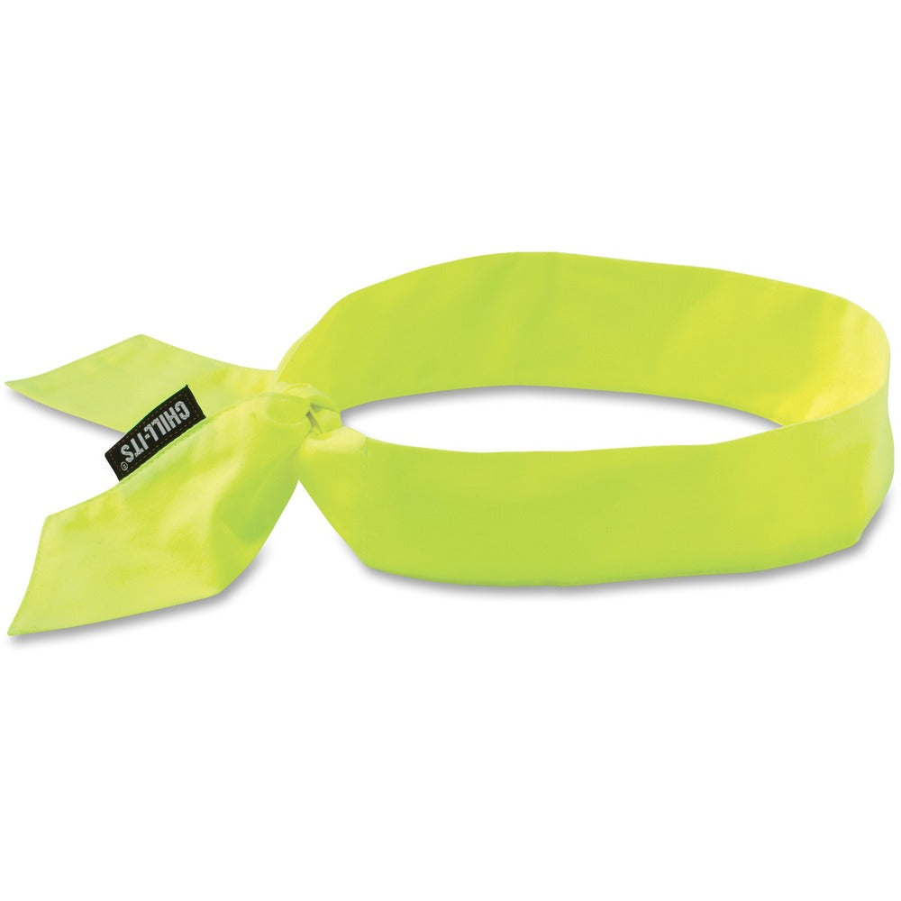 Image of Ergodyne Cooling Bandana,Tie,Low-profile,Cotton,36-1/2"x2",Lime