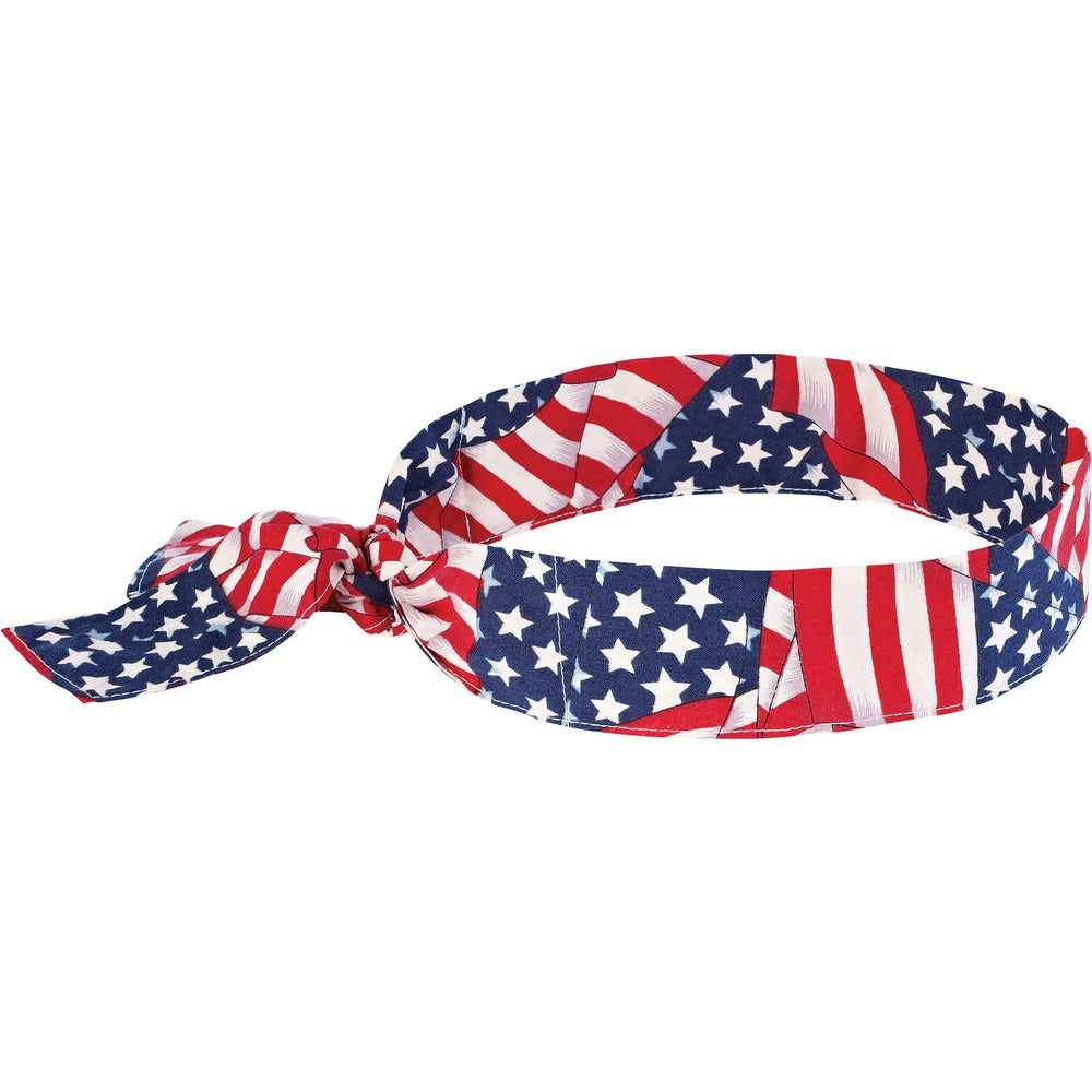 Image of Ergodyne Cooling Bandana,Tie,Low-profile,Cotton,36-1/2"x2",RD/WE/BE