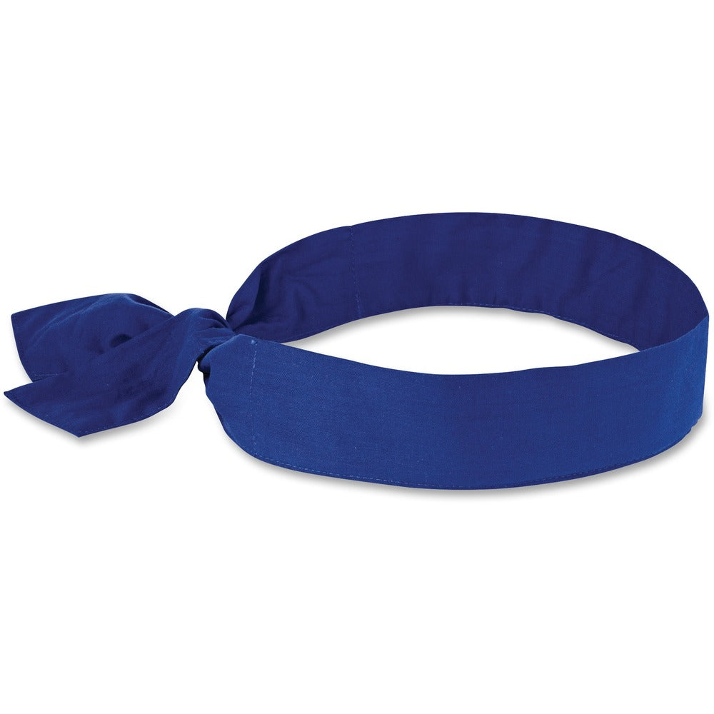 Image of Ergodyne Cooling Bandana,Tie,Low-profile,Cotton,36-1/2"x2",Blue