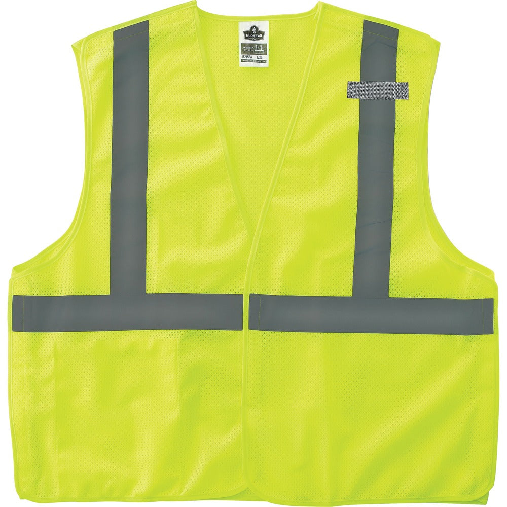 Image of Ergodyne Safety Vest,w/Mic Tab,Class 2,Hi-Vis,Reflect Tape,S/M,Lime