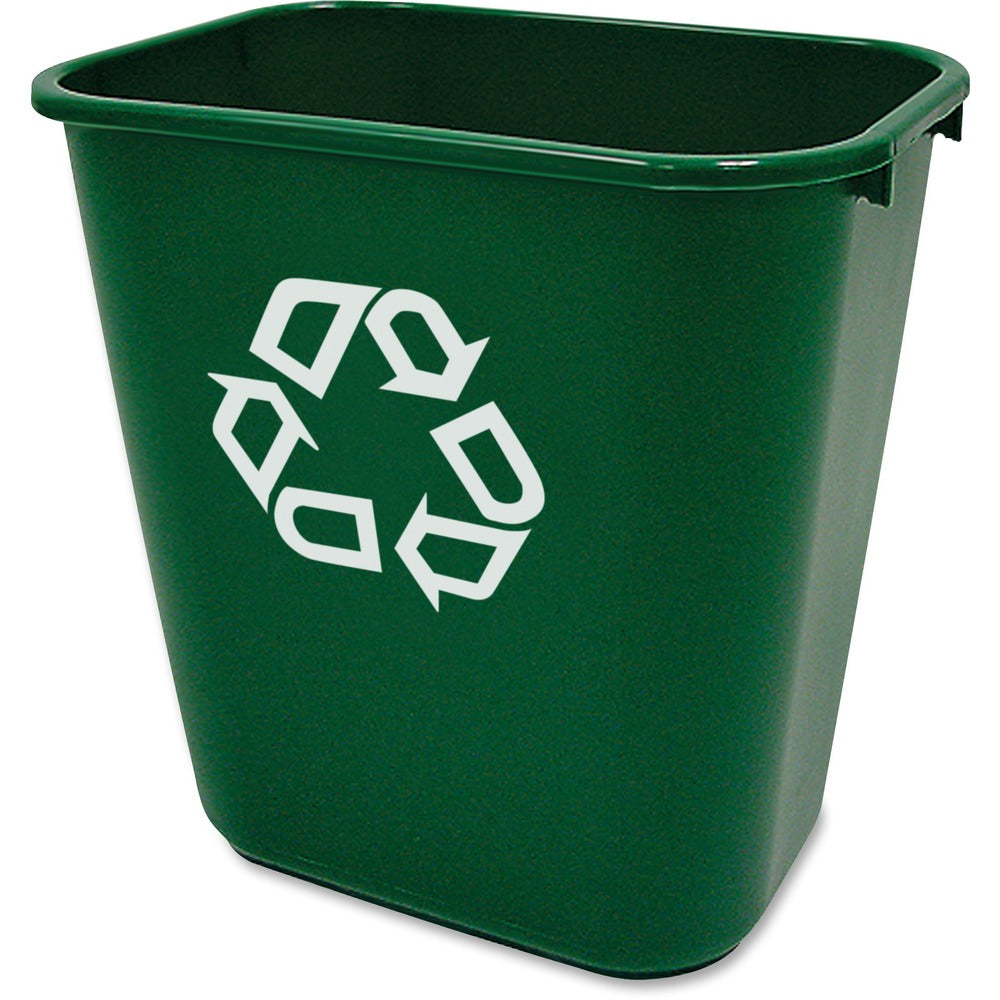Image of Rubbermaid Commercial Products Deskside Recycling Bin, 10-1/4"x14-2/5"x15", 12/CT, Green