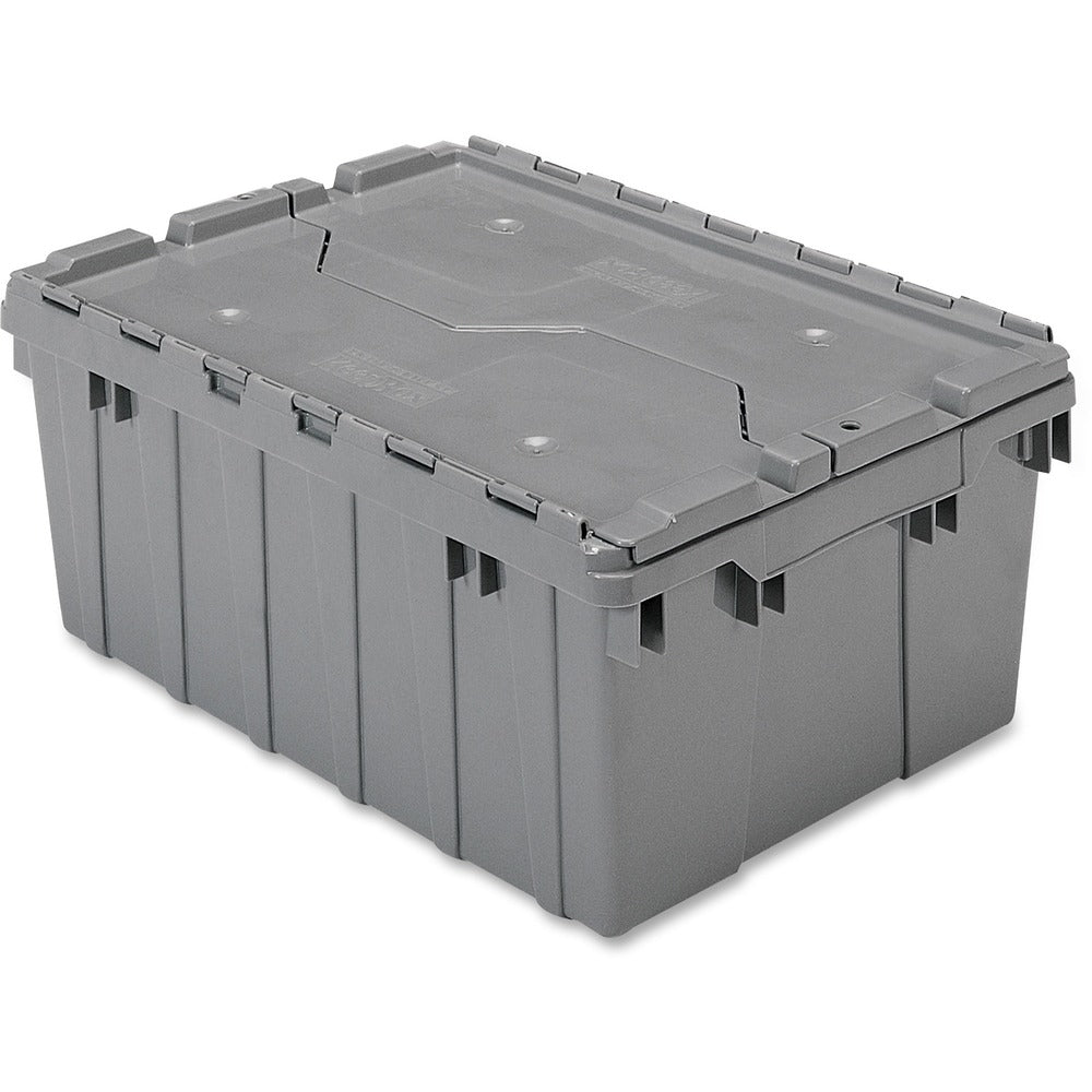 Image of Akro-Mils Container, w/Attached Lid, 8-1/2 Gal, Gray