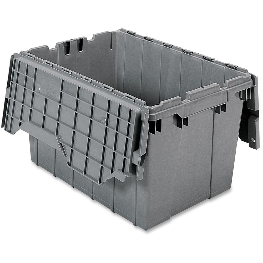 Image of Akro-Mils Container, w/Attached Lid, 12 Gal, Gray