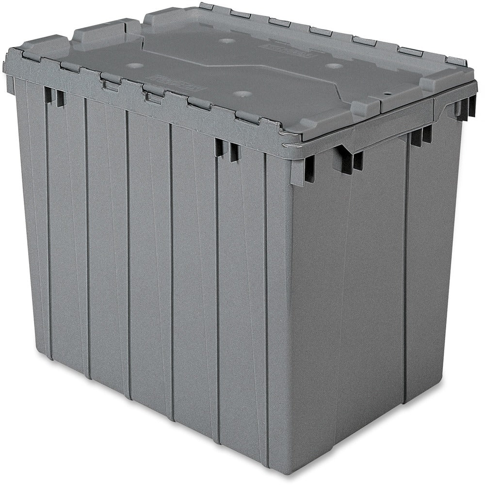 Image of Akro-Mils Container, w/Attached Lid, 17 Gal, Gray