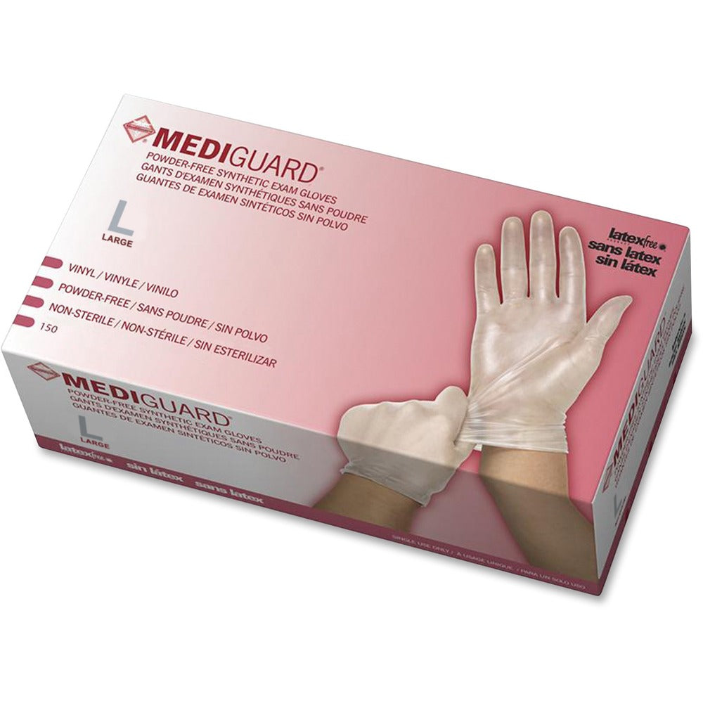 Image of Medline Exam Gloves, Vinyl, Powder Free, Large, 150/BX, Clear