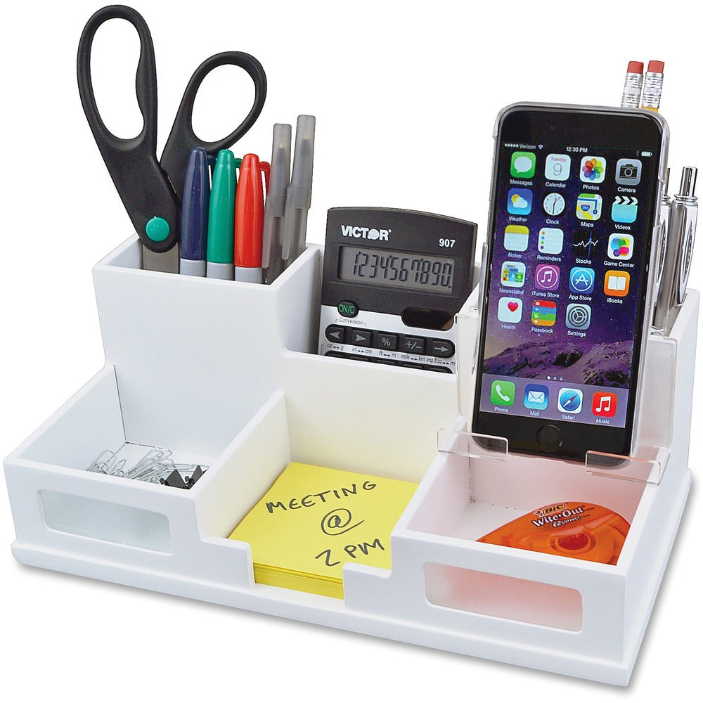 Image of Victor Technology Desk Organizer w/Phone Hldr, 5-1/2"x10-2/5"x3-1/2", WE