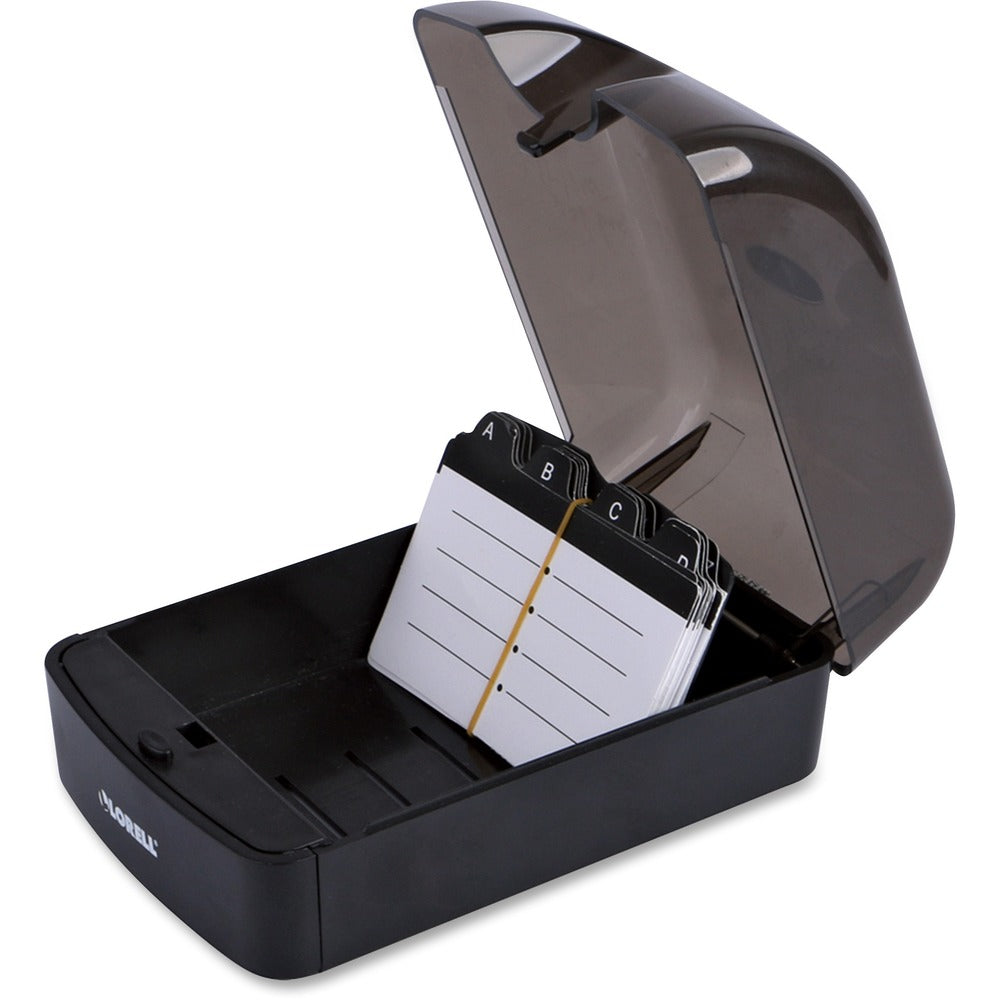 Image of Lorell Card File, 350 Capacity, Black/Clear